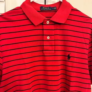 Polo by Ralph Lauren Red Polo Shirt with Black Stripes